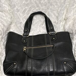 Kate Landry double handle black leather satchelElegant quality